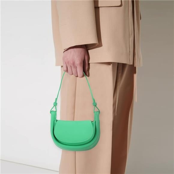 Green Petite Chic Shoulder Bag: Mini Crossbody Purse with Dual Straps - Picture 2 of 6